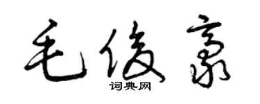 曾庆福毛俊豪草书个性签名怎么写