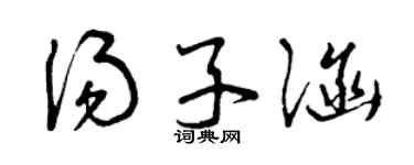 曾庆福汤子涵草书个性签名怎么写