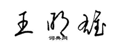梁锦英王明雄草书个性签名怎么写