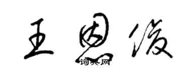 梁锦英王恩俊草书个性签名怎么写