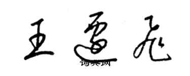 梁锦英王迁飞草书个性签名怎么写