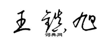 梁锦英王镇旭草书个性签名怎么写