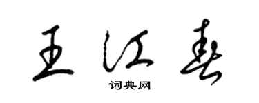 梁锦英王江春草书个性签名怎么写