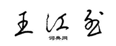 梁锦英王江烈草书个性签名怎么写