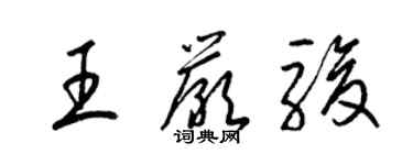 梁锦英王严骏草书个性签名怎么写