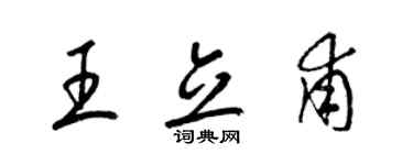 梁锦英王立甫草书个性签名怎么写