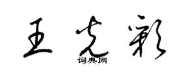 梁锦英王光彩草书个性签名怎么写