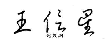 梁锦英王信星草书个性签名怎么写
