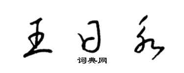 梁锦英王日永草书个性签名怎么写