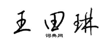 梁锦英王田琳草书个性签名怎么写