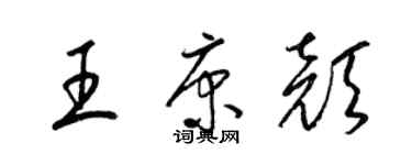 梁锦英王康颜草书个性签名怎么写