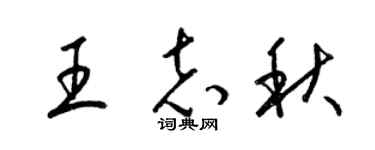 梁锦英王志秋草书个性签名怎么写