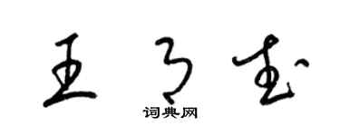 梁锦英王月武草书个性签名怎么写