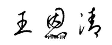 梁锦英王恩清草书个性签名怎么写