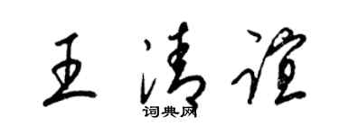 梁锦英王清谊草书个性签名怎么写