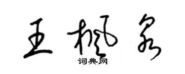 梁锦英王枫泉草书个性签名怎么写