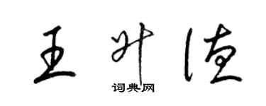 梁锦英王升德草书个性签名怎么写