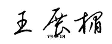 梁锦英王展楣草书个性签名怎么写