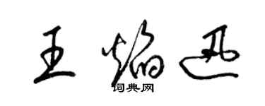 梁锦英王焰迅草书个性签名怎么写