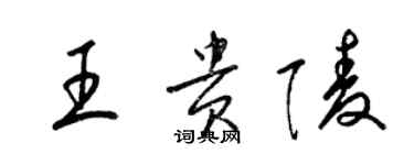 梁锦英王贵陵草书个性签名怎么写