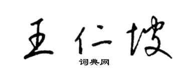 梁锦英王仁坡草书个性签名怎么写