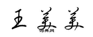梁锦英王美美草书个性签名怎么写