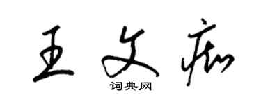 梁锦英王文痴草书个性签名怎么写