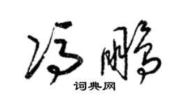 梁锦英冯鹏草书个性签名怎么写