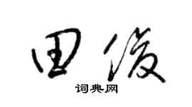 梁锦英田俊草书个性签名怎么写