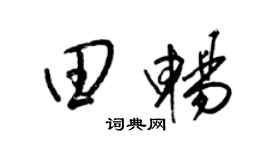 梁锦英田畅草书个性签名怎么写