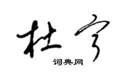 梁锦英杜宁草书个性签名怎么写