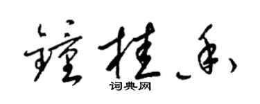 梁锦英钟桂香草书个性签名怎么写