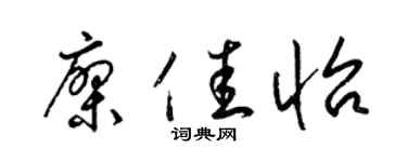 梁锦英廖佳怡草书个性签名怎么写