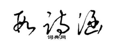 梁锦英段诗涵草书个性签名怎么写