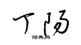 梁锦英丁阳草书个性签名怎么写