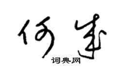 梁锦英何成草书个性签名怎么写