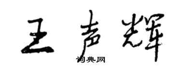 曾庆福王声辉行书个性签名怎么写