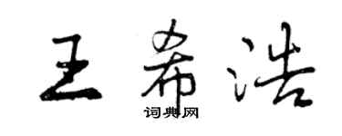 曾庆福王希浩行书个性签名怎么写