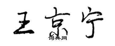 曾庆福王京宁行书个性签名怎么写