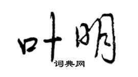 曾庆福叶明行书个性签名怎么写