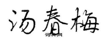 曾庆福汤春梅行书个性签名怎么写