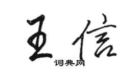 骆恒光王信行书个性签名怎么写