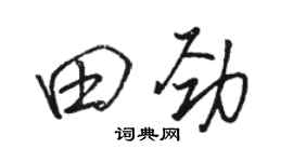 骆恒光田劲行书个性签名怎么写