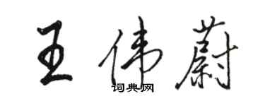骆恒光王伟蔚行书个性签名怎么写