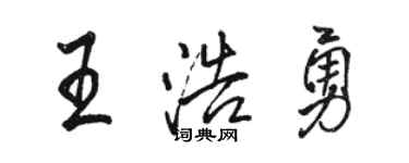 骆恒光王浩勇行书个性签名怎么写