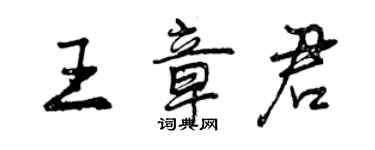 曾庆福王章君行书个性签名怎么写