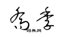 梁锦英乔季草书个性签名怎么写