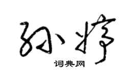 梁锦英孙婷草书个性签名怎么写