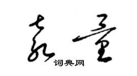 梁锦英袁量草书个性签名怎么写