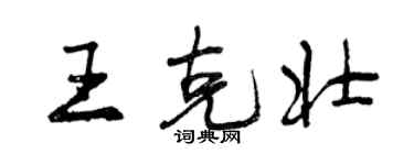 曾庆福王克壮行书个性签名怎么写